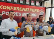 Konferensi pers Polres Bitung Amankan Tersangka Narkotika, Jenis Sabu dan Obat- Trihexyphenidyl 1.180 Butir