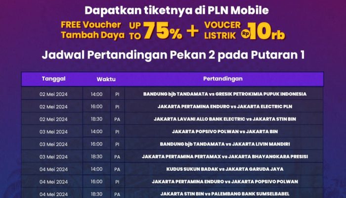 Proliga 2024 Siap Digelar di Semarang, Banyak Promo Beli Tiket di Aplikasi PLN Mobile