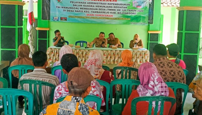 Tunjang kegiatan TMMD 120 Tambakrejo, Disdukcapil Bojonegoro gelar Sosialisasi dan Pelayanan Administrasi Kependudukan