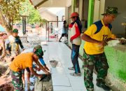 Progres Rehab Ruang Kelas SDN Napis IV Program TMMD 120 Kodim Bojonegoro Capai 69 Persen