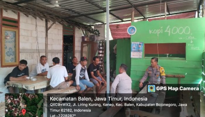 Kapolsek Balen IPTU Sri Windiarto Gelar Cangkrukan Kamtibmas, Guna Cegah Peredaran Miras di Wilayah Binaanya