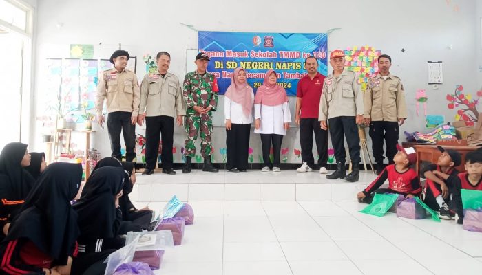 Satgas TMMD 120 Kodim Bojonegoro, PMI dan Tagana Sosialisasikan Sekolah Siaga Bencana