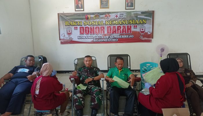 Koramil 09/Sumberrejo Bojonegoro Gelar Bakti Sosial Kemanusiaan Donor Darah