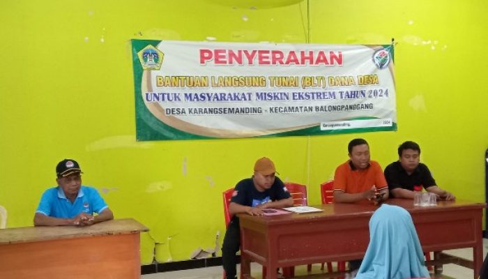 Pemdes Karangsemanding Kecamatan Balongpanggang-Gresik, Gelar Pembagian BLT-DD Untuk 39 KPM