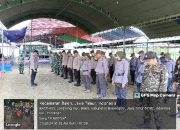 Kapolsek Balen Pimpin Apel Kesiapan Pengamanan Kegiatan IHM-NU Bojonegoro di Lapangan Desa Lengkong