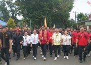 Dari Pukul 07. 00 WITA, Ribuan Masa Pendukung GR-EW Memadai Kediaman Geraldi Mantiri Tujuan Mendaftar Ke KPU.