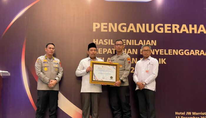 Polres Bojonegoro Meraih Predikat Kualitas Tinggi Pelayanan Publik Terbaik Nasional