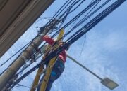 PLN Icon Lakukan Perapihan dan Pendataan kabel ilegal di Tiang PLN Kota Surabaya, Demi Estetika dan Jaga Keandalan Jaringan