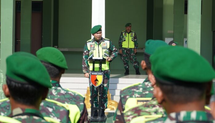 Letkol Czi Arief Rochman Hakim Dandim Bojonegoro Pimpin Apel Gelar Pasukan Kesiapsiagaan Antisipasi Bencana Alam