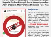 Pemkab Bojonegoro Imbau Warga Waspada Akun WhatsApp Palsu Mengatasnamakan Kepala BPKAD