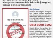 Beredar Akun WhatsApp Palsu Mengatasnakaman Plh Sekda Bojonegoro, Warga Diminta Waspada