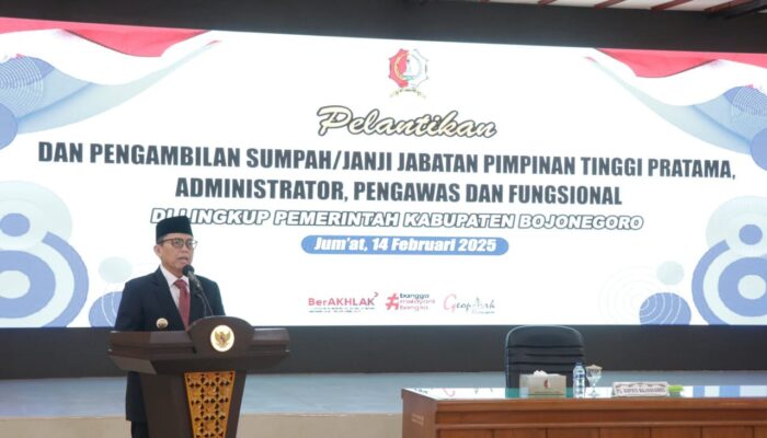 Rotasi Jabatan, Pj. Bupati Adriyanto Lantik Sejumlah Pejabat Lingkup Pemkab Bojonegoro