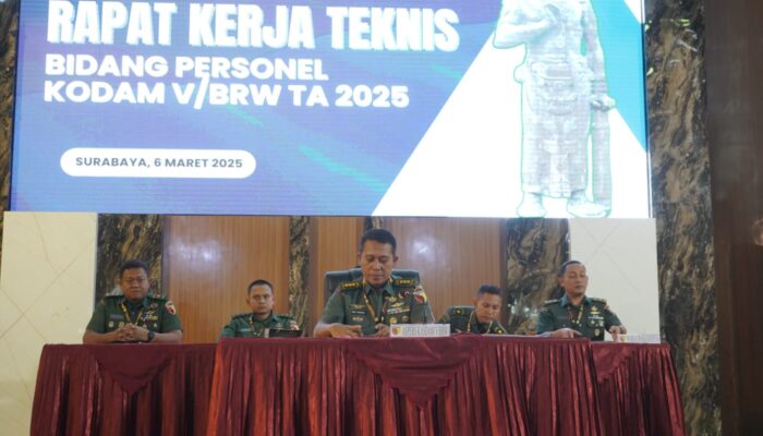 Aspers Kasdam V/Brw Pimpin Rapat Kerja Teknis Pengembangan Personel TNI AD