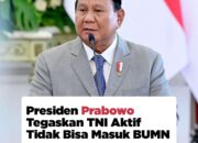Presiden Prabowo: TNI Aktif Tidak Bisa Masuk BUMN