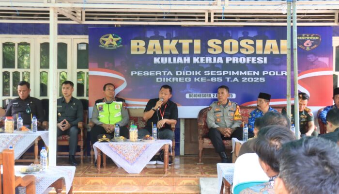Dukung Ketahanan Pangan di Bojonegoro, Serdik Sespimmen Polri Ke-65 T.A 2025 Gelar Bakti Sosial