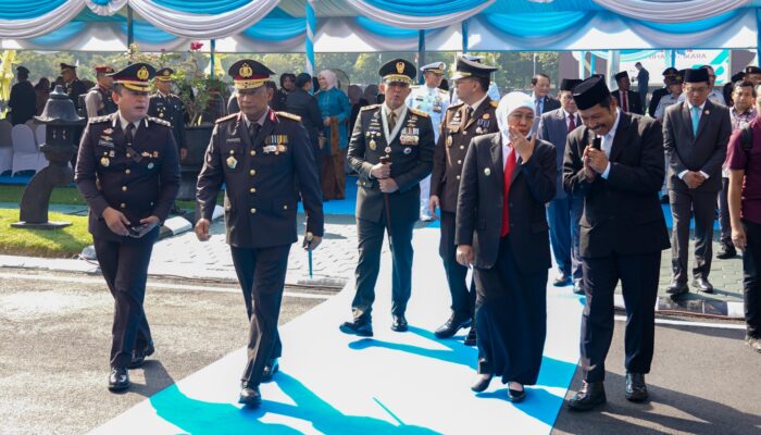 Wujud sinergitas Pangdam V Brawijaya Hadiri Upacara HUT Bhayangkara ke-79 di Mapolda Jatim