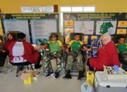 Donor Darah dan Sosialisasi Pertolongan Pertama dalam Rangka TMMD 125 Bojonegoro