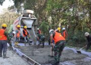 Satgas TMMD 125 Bojonegoro Kebut Pembangunan Jalan Cor di Desa Soko
