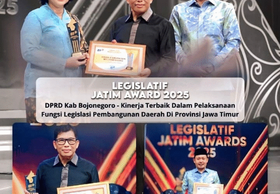 Kinerja DPRD Bojonegoro Diakui, Raih Dua Penghargaan Legislatif Jatim Awards 2025