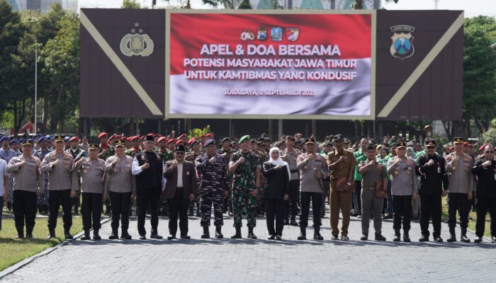 Wujudkan Jatim Kondusif, Forkopimda Jatim Gelar Apel dan Doa Bersama 
