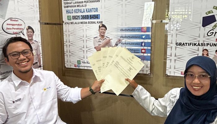 Perkuat Kepastian Hukum Aset Negara, PLN UIP JBTB Terima Sertipikat HGB Jalur SUTET 500 kV Ungaran–Pedan di Kabupaten Klaten