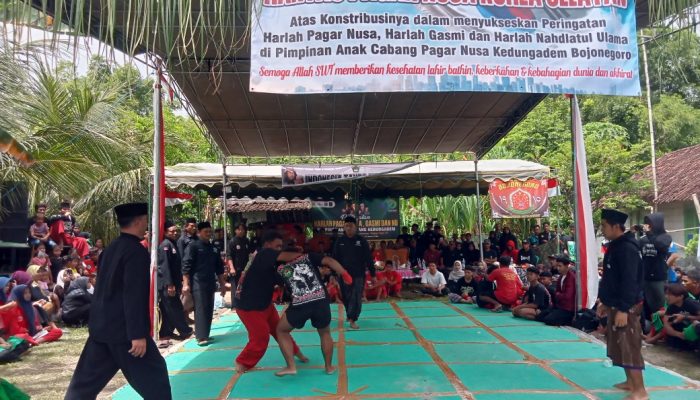 PAC NU Kedungadem Gelar Harlah Pencak Silat Pagar Nusa ke-40 dengan Latihan Bersama