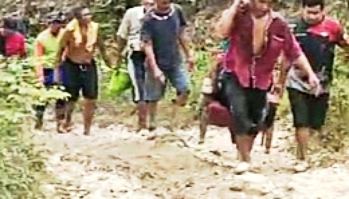 Viral, Warga Sakit di Kedungadem Bojonegoro Terpaksa Ditandu Akibat Jalan Rusak Parah