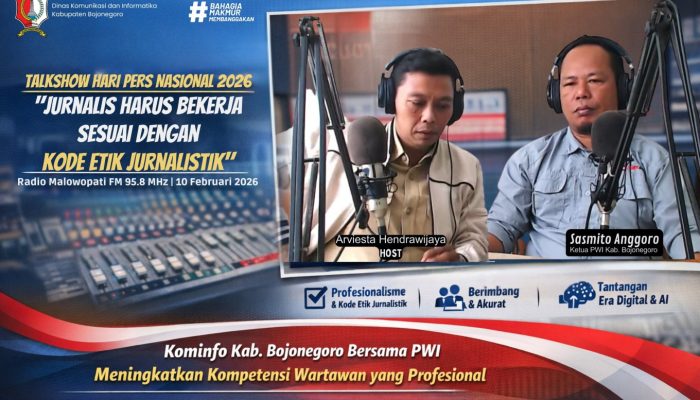 Peringati HPN 2026, Kominfo dan PWI Bojonegoro Gelar Talkshow Kode Etik