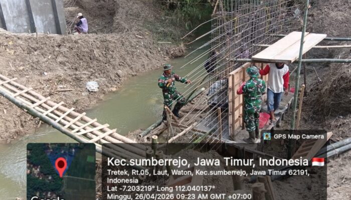​Percepat Konektivitas, Kodim 0813 Bojonegoro Garap 10 Jembatan Perintis Garuda Secara Serentak