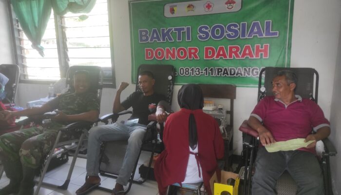 Wujud Kepedulian Sesama, Koramil 11/Padangan Gelar Bakti Sosial Donor Darah