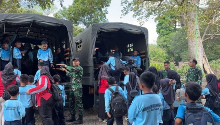 Pupuk Jiwa Nasionalisme, Siswa SDN Ngorogunung 2 Serbu Markas Yonif TP 885/Belibis Putih