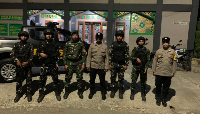 Gelar Patroli Gabungan di Dander dan Temayang, Yonif TP 885/Belibis Putih dan Polsek Jajaran Perkuat Sinergi Kamtibmas