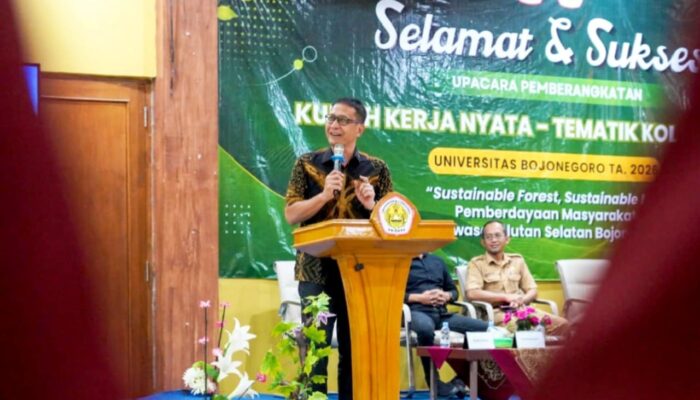 Bupati Setyo Wahono Resmi Lepas 721 Mahasiswa KKN Tematik Kolaboratif dan Internasional Unigoro