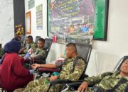 Brigif TP 33/NS Gelar Donor Darah di Puskesmas Dander, Perkuat Stok Darah PMI Bojonegoro