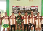 TMMD 129 Bojonegoro di Kesongo Gelar Turnamen Voli Antar Desa 