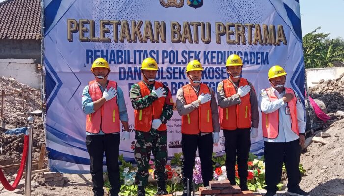 Sinergi Pemkab dan Polres Bojonegoro: Groundbreaking Rehabilitasi Polsek Kedungadem dan Sukosewu Resmi Dimulai