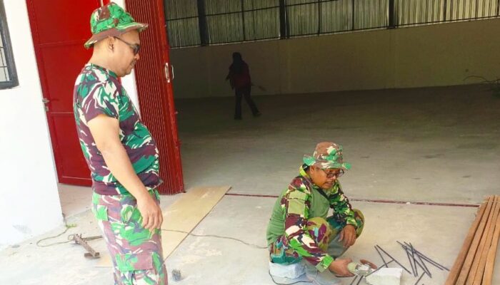 Turun Tangan Potong Besi, Satgas TMMD 129 Bojonegoro Pastikan Musholla Rest Area Kesongo Berdiri Kokoh