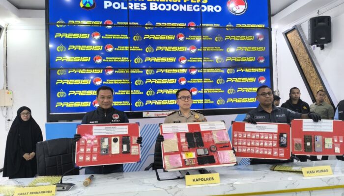 Polres Bojonegoro Ungkap 34 Kasus Narkoba Selama Januari–Juli 2026, 11 Tersangka Diamankan