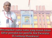Penampakan 14 Nama Pemodal dan Pemilik Alat Berat Excavator Terkait PETI. Warinussy Angkat Bicara Mafia Tambang ilegal Harus menjadi Atensi Kapolda Papua Barat.