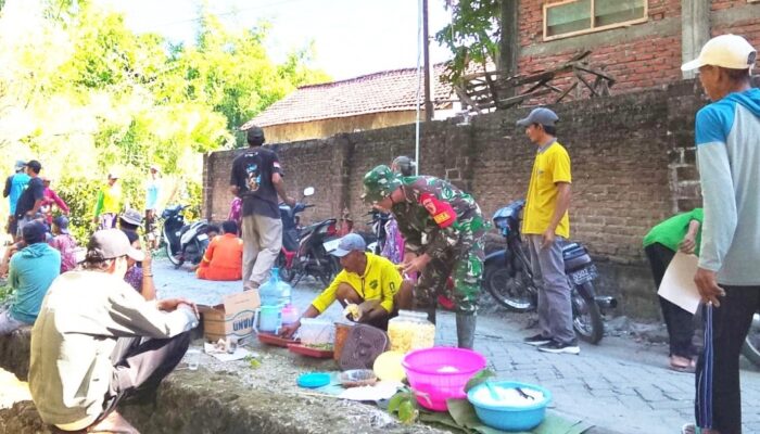 Sajian Hangat Warga Kesongo Mengikat Hati Satgas TMMD 129 Bojonegoro
