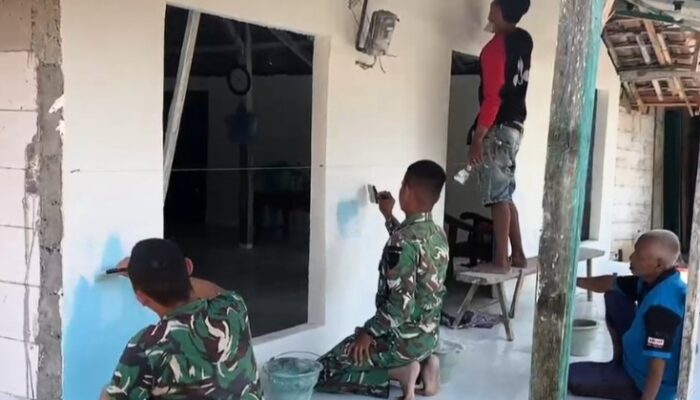 Goresan Kuas Pembawa Asa: TMMD 129 Bojonegoro Wujudkan Hunian Nyaman Mbah Samijan
