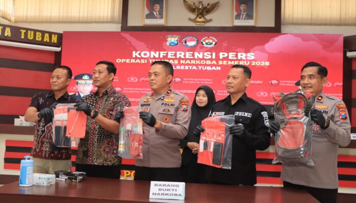 Operasi Tumpas Narkoba Semeru 2026, Polresta Tuban Bekuk 4 Tersangka dan Menyita 53,6 Gram Sabu