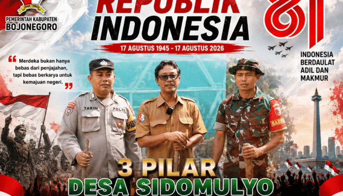 Pemdes Sidomulyo Sampaikan Ucapan HUT ke-81 RI, Ajak Warga Terus Bersinergi Membangun Desa