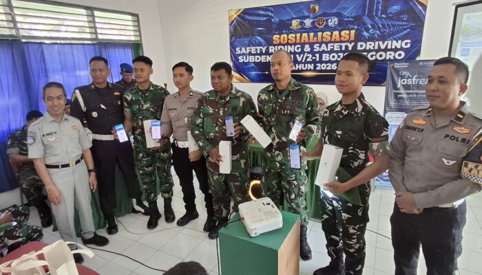 Tekan Angka Kecelakaan, Subdenpom V/2-1 Bojonegoro Gelar Sosialisasi Safety Riding Bersama Instansi Terkait